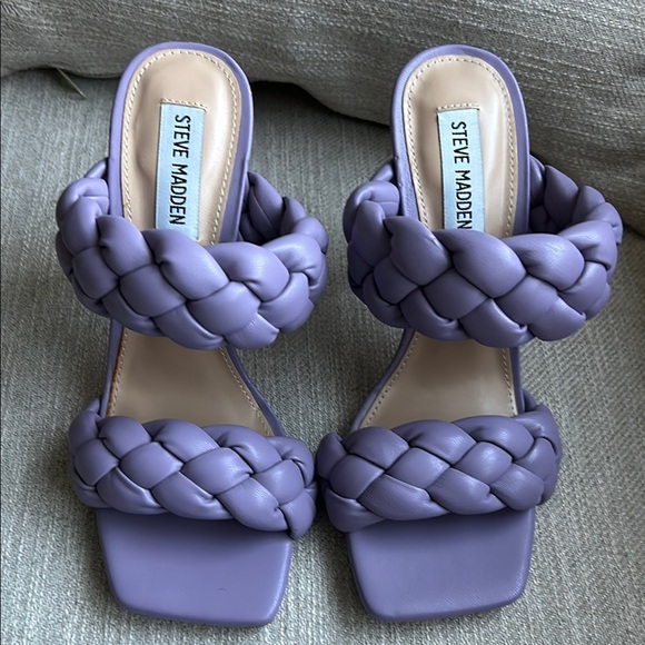 Steve Madden kenley Purple lavender Braided Heels size 7 - Picture 10 of 11